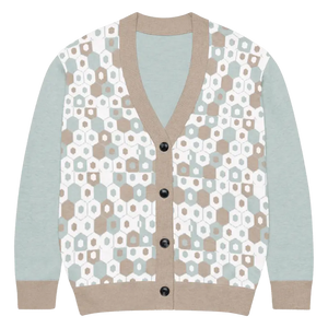 Taupe Geometric Print Cardigan - Comfort Meets Style - Dipaliz - 2xs - Cardigans