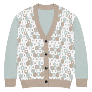 Taupe Geometric Print Cardigan - Comfort Meets Style - Dipaliz - 3xl - Cardigans