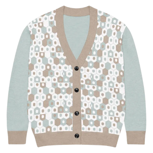 Taupe Geometric Print Cardigan - Comfort Meets Style - Dipaliz - l - Cardigans