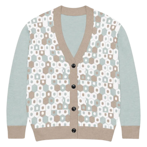 Taupe Geometric Print Cardigan - Comfort Meets Style - Dipaliz - s - Cardigans