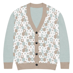 Taupe Geometric Print Cardigan - Comfort Meets Style - Dipaliz - Xs - Cardigans