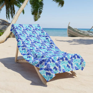 Watercolor Waves Beach Towel – Reinforced Edges - Dipaliz - Towels