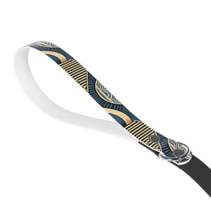 Vibrant Blue Wavy Dog Leash - Ergonomic Handle - Dipaliz - Standard Leashes