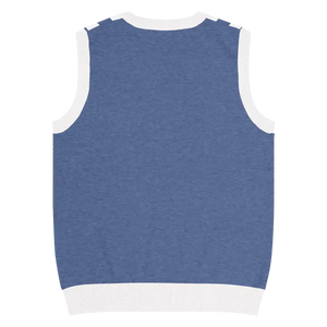Stripe Knit Vest - White Vertical Nautical Blue Style - Dipaliz - Vests