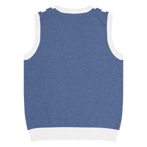 Stripe Knit Vest - White Vertical Nautical Blue Style - Dipaliz - Vests