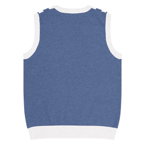 Stripe Knit Vest - White Vertical Nautical Blue Style - Dipaliz - Vests