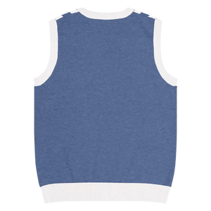 Stripe Knit Vest - White Vertical Nautical Blue Style - Dipaliz - Vests
