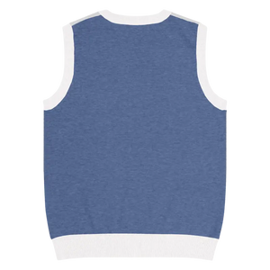 Stripe Knit Vest - White Vertical Nautical Blue Style - Dipaliz - Vests