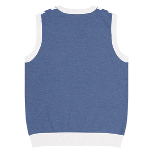 Stripe Knit Vest - White Vertical Nautical Blue Style - Dipaliz - Vests