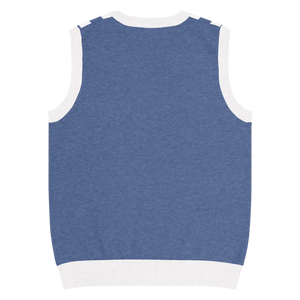 Nautical Stripe Knit Vest - Jacquard Detailing - Dipaliz - Vests
