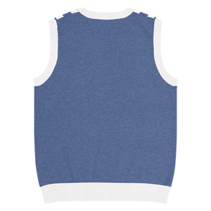 Nautical Stripe Knit Vest - Jacquard Detailing - Dipaliz - Vests