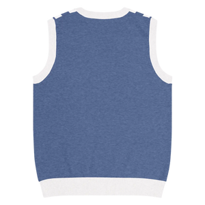Nautical Stripe Knit Vest - Jacquard Detailing - Dipaliz - Vests
