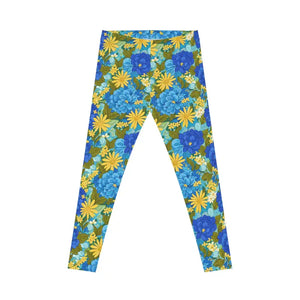 Leggings - Yellow Floral - Vibrant Yoga Everyday Style - Dipaliz