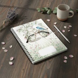 Bluebird Floral Spiral Notebook – 6x8 Journal - Dipaliz - Journals