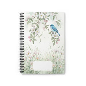 Bluebird Floral Spiral Notebook – 6x8 Journal - Dipaliz - Journals