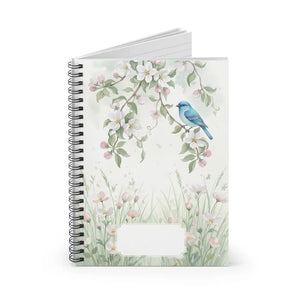Bluebird Floral Spiral Notebook – 6x8 Journal - Dipaliz - Journals
