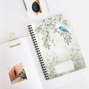 Bluebird Floral Spiral Notebook – 6x8 Journal - Dipaliz - Journals