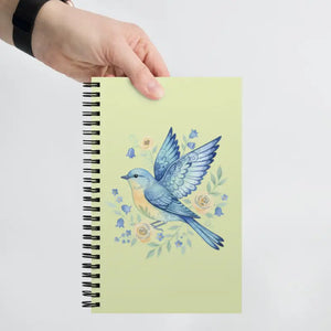 Fulfilled Notebooks Spiral Notebook Bluebird Flowers Design Dipaliz - Journals