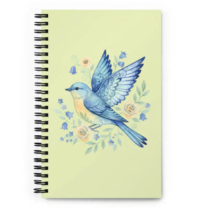 Fulfilled Notebooks Spiral Notebook Bluebird Flowers Design Dipaliz - Journals