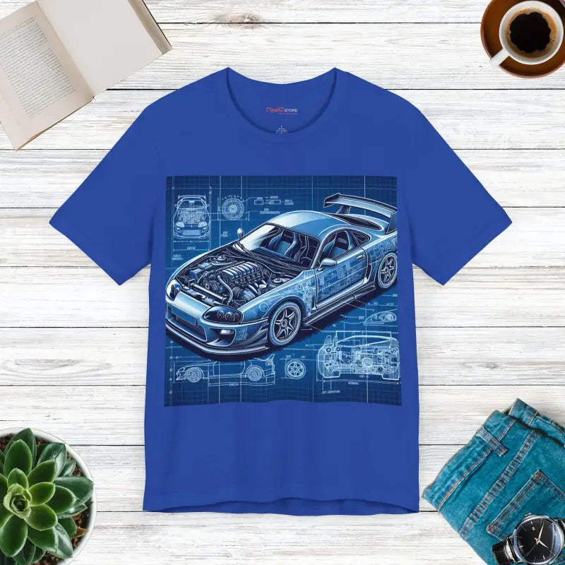 Drive-in Style: Unisex Jersey Short Sleeve Car Tee - True Royal / s T-shirt