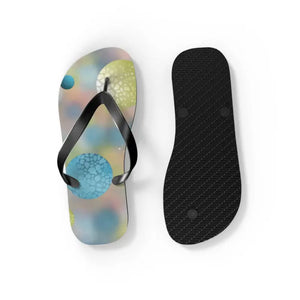 Bluish Green Abstract Flip Flops - Summer Comfort Style - Dipaliz - Slippers