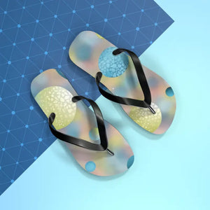 Bluish Green Abstract Flip Flops - Summer Comfort Style - Dipaliz - Slippers