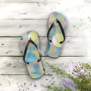 Bluish Green Abstract Flip Flops - Summer Comfort Style - Dipaliz - Slippers