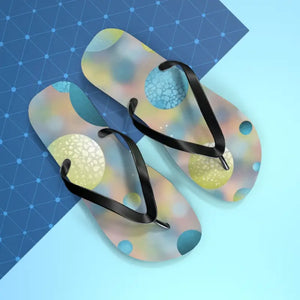 Bluish Green Abstract Flip Flops - Summer Comfort Style - Dipaliz - Slippers