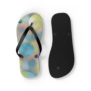 Bluish Green Abstract Flip Flops - Summer Comfort Style - Dipaliz - Slippers