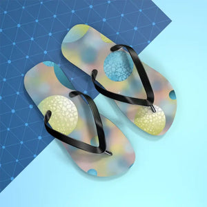 Bluish Green Abstract Flip Flops - Summer Comfort Style - Dipaliz - Slippers