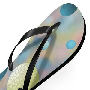 Bluish Green Abstract Flip Flops - Summer Comfort Style - Dipaliz - Slippers