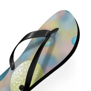 Bluish Green Abstract Flip Flops - Summer Comfort Style - Dipaliz - Slippers