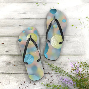 Bluish Green Abstract Flip Flops - Summer Comfort Style - Dipaliz - Slippers