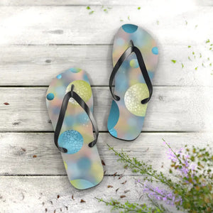 Bluish Green Abstract Flip Flops - Summer Comfort Style - Dipaliz - Slippers