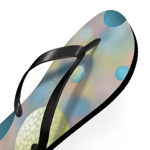 Bluish Green Abstract Flip Flops - Summer Comfort Style - Dipaliz - Slippers