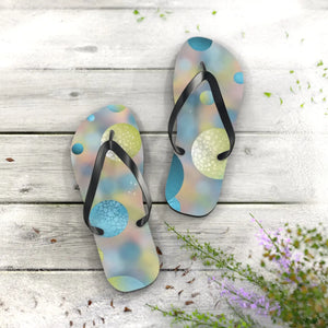 Bluish Green Abstract Flip Flops - Summer Beachwear - Dipaliz - Slippers