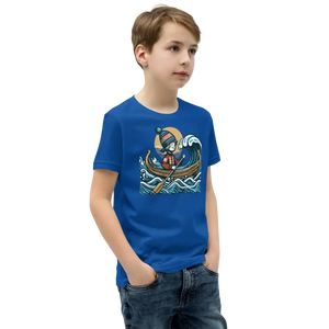 Youth Short Sleeve Tee Eye-catching Boat Waves Design - Dipaliz - T-shirts