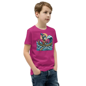 Youth Short Sleeve Tee Eye-catching Boat Waves Design - Dipaliz - T-shirts