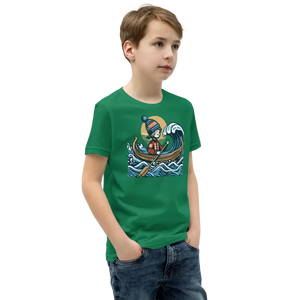 Youth Short Sleeve Tee Eye-catching Boat Waves Design - Dipaliz - T-shirts