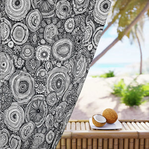 Bohemian Annual Rings Trees Window Curtain - Dipaliz - Curtains