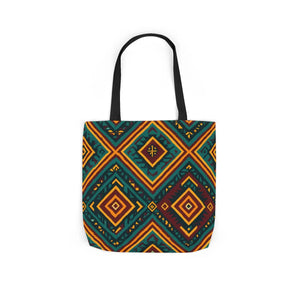 Vibrant Bohemian Canvas Tote - Geometric Pattern - Dipaliz - Shopping Totes