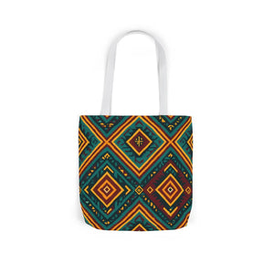 Vibrant Bohemian Canvas Tote - Geometric Pattern - Dipaliz - Shopping Totes