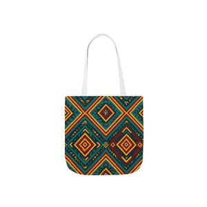 Vibrant Bohemian Canvas Tote - Geometric Pattern - Dipaliz - Shopping Totes