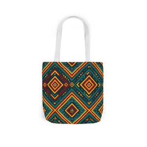 Vibrant Bohemian Canvas Tote - Geometric Pattern - Dipaliz - Shopping Totes