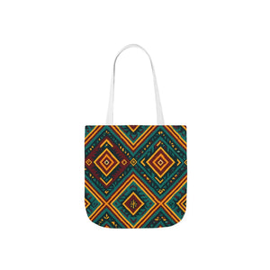 Vibrant Bohemian Canvas Tote - Geometric Pattern - Dipaliz - Shopping Totes
