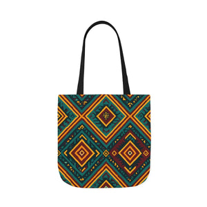 Vibrant Bohemian Canvas Tote - Geometric Pattern - Dipaliz - Shopping Totes