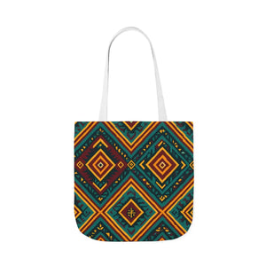 Vibrant Bohemian Canvas Tote - Geometric Pattern - Dipaliz - Shopping Totes