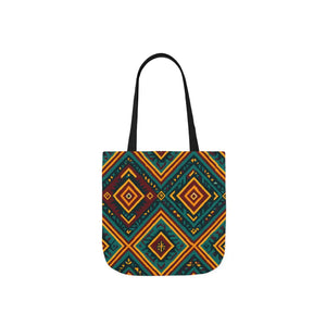 Vibrant Bohemian Canvas Tote - Geometric Pattern - Dipaliz - Shopping Totes