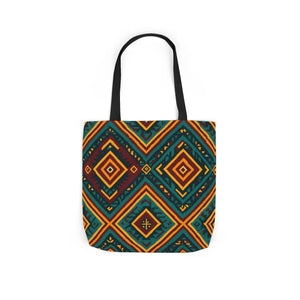 Vibrant Bohemian Canvas Tote - Geometric Pattern - Dipaliz - Shopping Totes