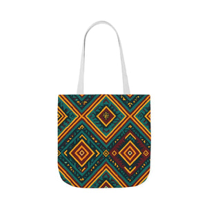Vibrant Bohemian Canvas Tote - Geometric Pattern - Dipaliz - Shopping Totes